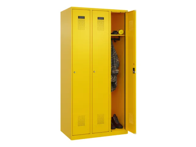 locker,HxBxD 1850x900x500mm,3vak,vak B 300mm,cil.-slot,staand op vloer