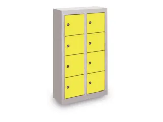 lockerkast,HxBxD 815x460x200mm,2x4vakken,RAL7035,front RAL7035 - 1
