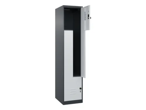 Z-garderobekast,HxBxD 1850x400x500mm,vak B 200/400mm,draaigrendel