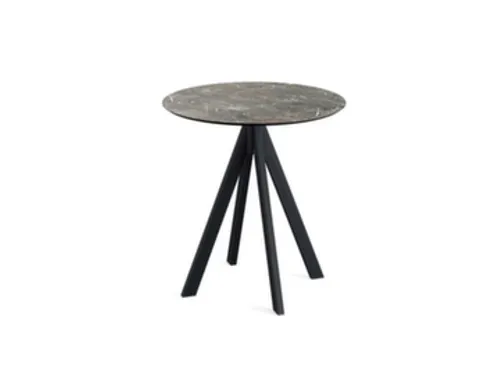bistrotafel,HxØ 730x700mm,rond,4voeten zwart,blad HPL Galaxy Marble