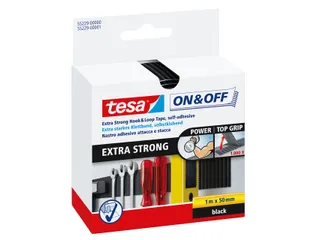 Klittenband tesa On&Off 55229 strook 50mmx1m zwart - 1