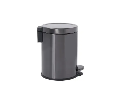 Ronde Step-On Pedaalemmer 6 liter Metallic grafiet