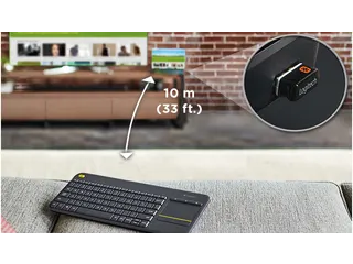 Wireless Touch Keyboard K400 Plus - Zwart, Belge (Azerty) - 12