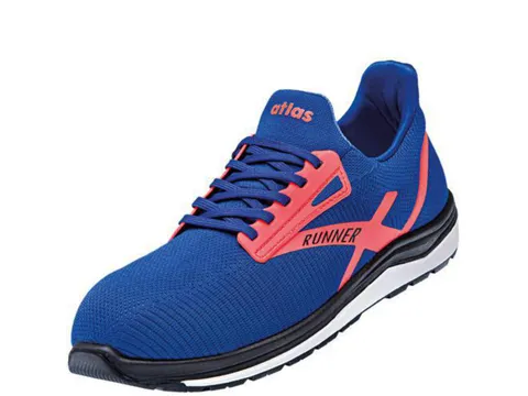 Atlas Runner 45 lage S1P veiligheidsschoenen ESD Blauw Roze Maat 46