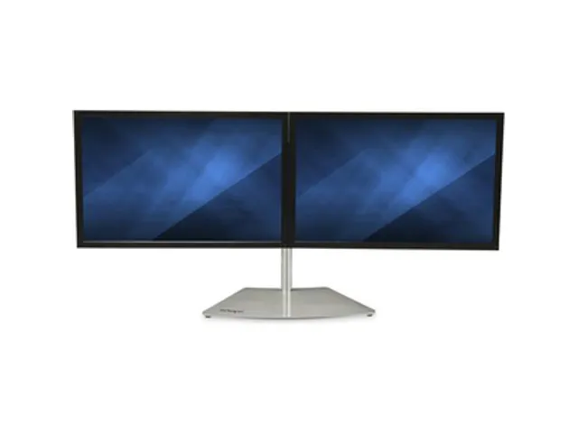 Support 2 écrans Horizontal Argent