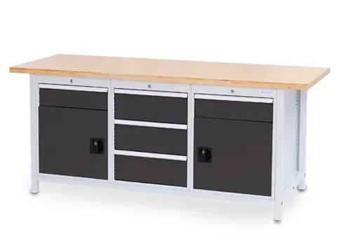 werkbank met opbergruimte,HxBxD 859x2000x750mm,multiplexblad