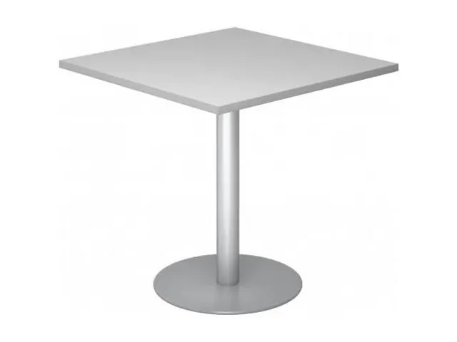 vergadertafel,HxBxD 745x800x800mm,vierkant,schotelvoet zilverkleurig
