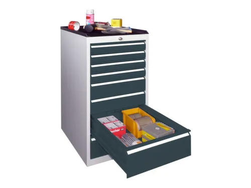 ladekast HxBxD 1000x500x600mm 8laden slot RAL7035 front RAL7016