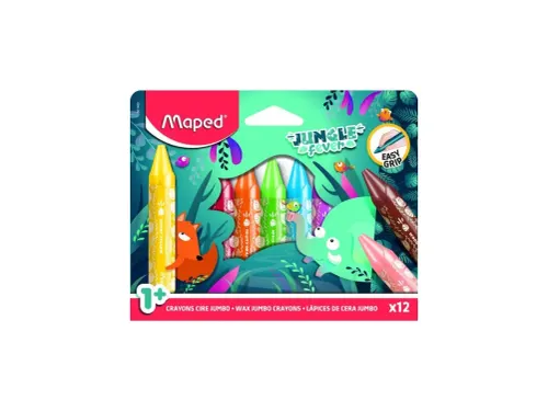 Waskrijt Maped Jungle Fever Jumbo set à 12 kleuren
