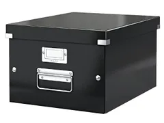 Opbergbox WOW Click & Store 281x200x370mm zwart 85% gerecycled karton