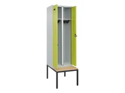 locker met bank,voor scheiding van kleding,HxBxD 2120x600x815mm,2vak