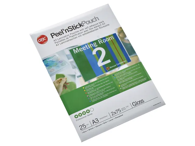 Lamineerhoes GBC A3 zelfklevend 2x 75 micron glanzend 25stuks