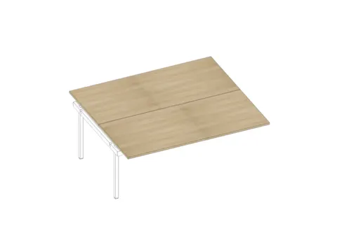 aanbouwtafel,v. benchtafel m. 4-voet,HxBxD 730x1800x1600mm,blad eiken