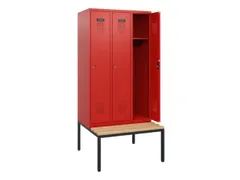 locker met bank,HxBxD 1950x900x815mm,3vak,vak B 300mm,cilinderslot