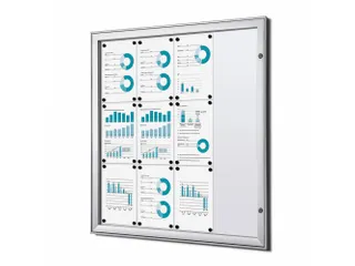 Vergrendelbaar Muurvitrine Indoor/Outdoor Brandwerend 12xA4 Zilver - 1