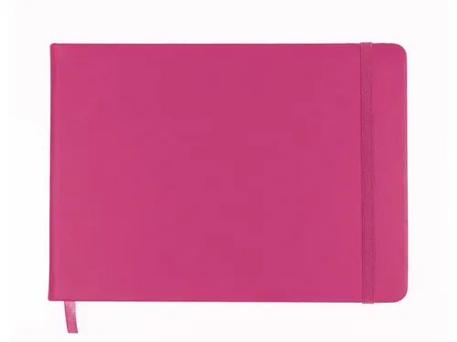 Schetsboek Kangaro A5 landscape hot pink PU HC 80 vel 140gr roomwit me