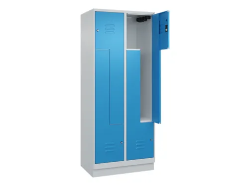 Z-garderobekast,HxBxD 1950x800x500mm,vak B 200/400mm,cil.-slot,sokkel