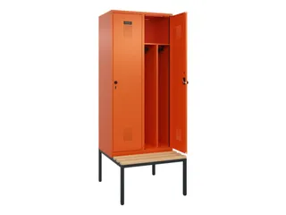 locker met bank,voor scheiding van kleding,HxBxD 2120x800x815mm,2vak - 1
