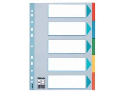 Tabbladen A4 Karton 5-delig Assorti Kleuren 21-gaats