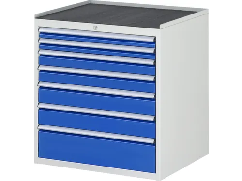 ladekast 825x770x650mm 7laden cilinderslot RAL7035 RAL5010 metaal