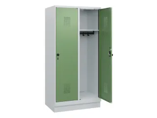schoollocker,HxBxD 1630x800x500mm,2vak,vak B 400mm,draaigrendel,sokkel - 1