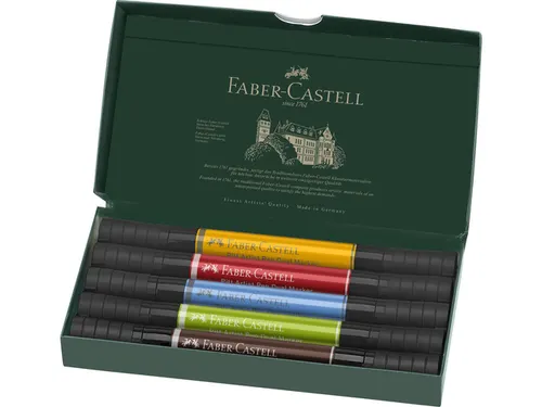 Tekenstift Faber-Castell Pitt Artist Pen duo marker etui a 5 stuks