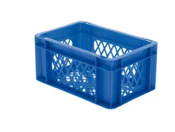Euronorm-stapelbak 5.5l 145x300x200mm Wanden/bodem Opengewerkt Blauw