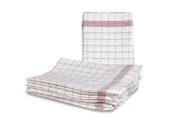 keukendoek,LxB 800mmx600mm,halflinnen,wit/rood,ruitpatroon
