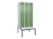 locker met bank,voor scheiding van kleding,HxBxD 2120x900x815mm,3vak