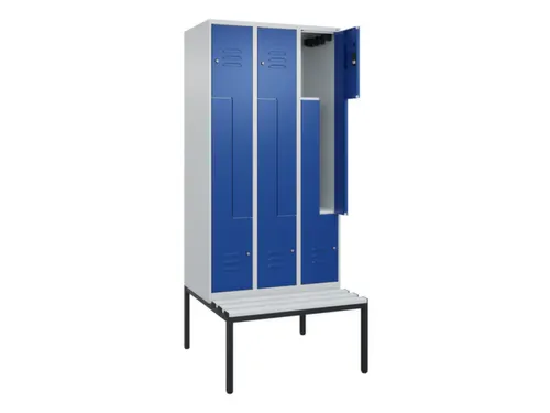 Z-garderobekast,HxBxD 2120x900x815mm,6vak,vak B 300mm,cil.-slot