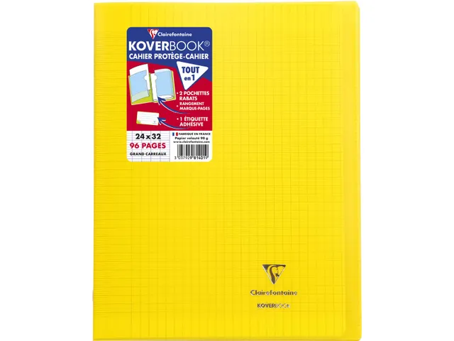 Schrift Koverbook A4+ 48 vel Seyès, kaft in PP assorti transparant