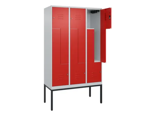 Z-garderobekast,HxBxD 2120x1200x500mm,vak B 200/400mm,cil.-slot