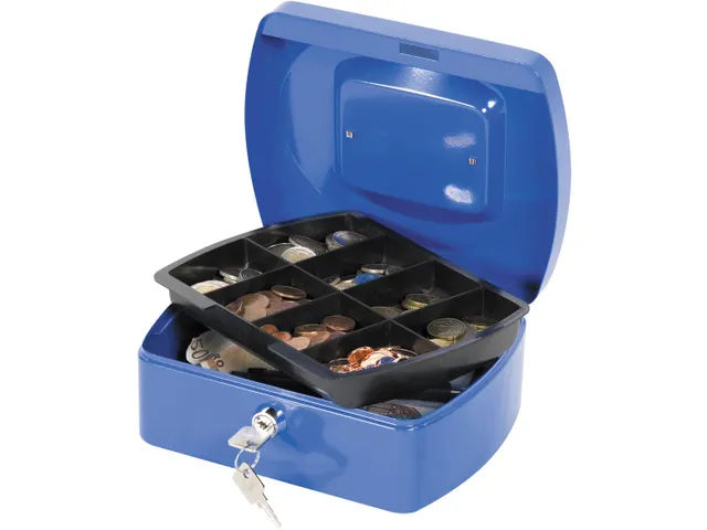 Geldkoffer Blauw 205x160x85mm Inclusief 2 Sleutels