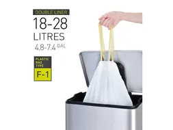 Afvalzak EKO MDPE type F1 met trekband 49x68cm 18-28L wit