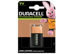 Batterij oplaadbaar Duracell 1x9Volt 170mAh Plus