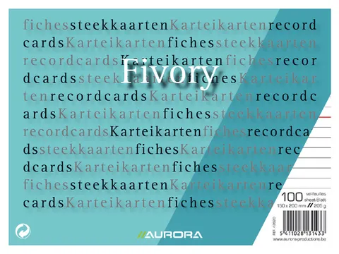 Systeemkaart Aurora 200x150mm lijn met rode koplijn 210gr wit 100 vel