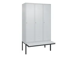 locker met bank,HxBxD 2120x1200x815mm,3vak,vak B 400mm,cil.-slot