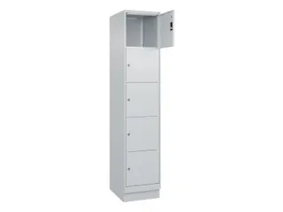 lockerkast,HxBxD 1950x400x500mm,1x5vakken,vak B 400mm,cil.-slot,sokkel - 1
