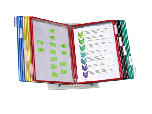 Zichtpanelensysteem Tarifold Bureauset A4 Grijs met 20 tassen Assorti