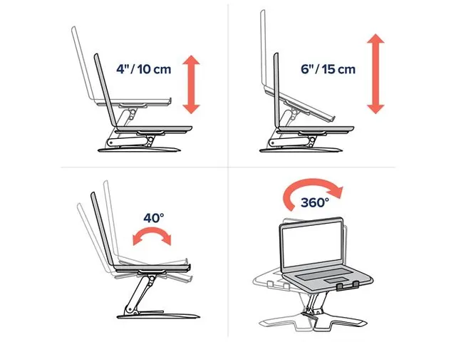 Laptopstandaard in Hoogte verstelbaar Neo-Flex Zwart