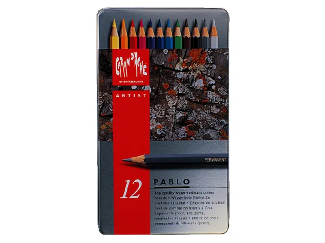 Crayon de couleur Caran d’Ache Pablo boîte 12 pièces assorti