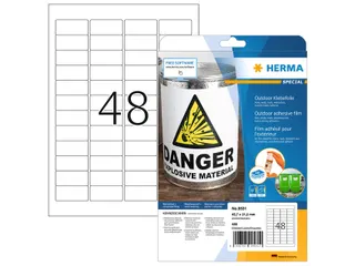 Etiket HERMA 9531 45.7x21.2mm weerbestendig 480 stuks - 2