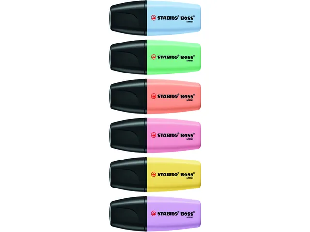 Surligneur STABILO BOSS Mini Pastel assorti 6 pièces