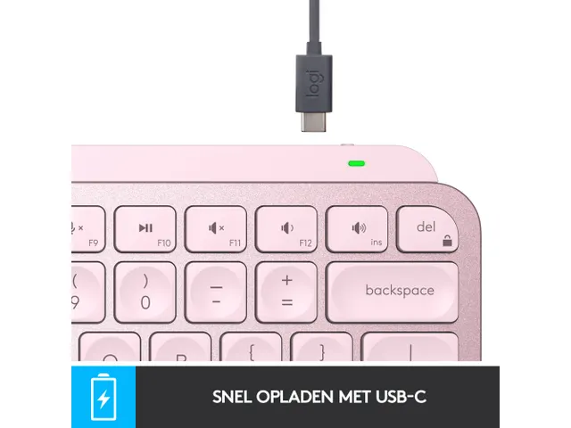 Logitech MX Keys Mini Minimalist Toetsenbord Roze Qwerty US