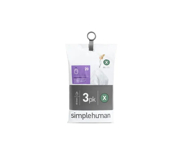 Simplehuman Afvalzak code X 80 liter 60 stuks