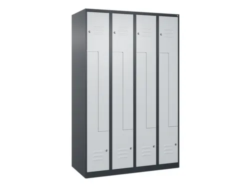 Z-garderobekast,HxBxD 1850x1200x500mm,vak B 150/300mm,cil.-slot
