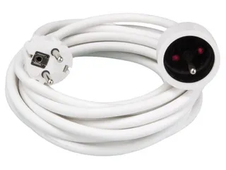 Verlengkabel - 5m - WIT - 3G1.5 - Penaarde - 1