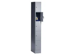 lockerkast,HxBxD 1950x240x480mm,1x5vakken,romp RAL7035,front RAL7035