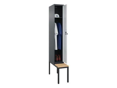 locker met bank,HxBxD 2120x300x815mm,1vak,vak B 300mm,draaigrendel