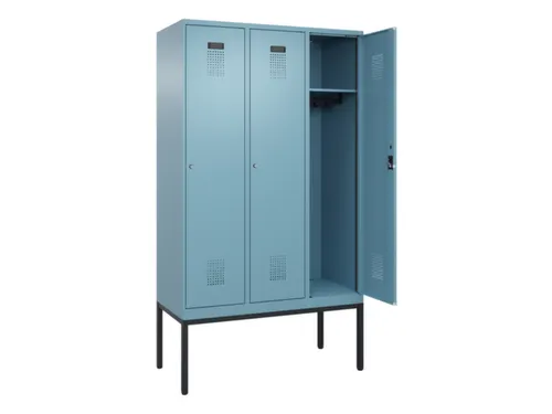 locker,HxBxD 2120x1200x500mm,3vak,vak B 400mm,cil.-slot,voetonderstel